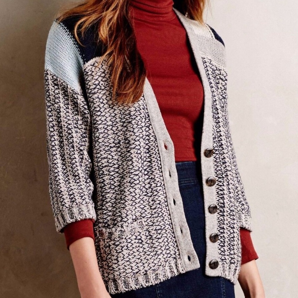 Sparrow New Without Tags Risa Marled Cardigan 3/4 Sleeve Sweater